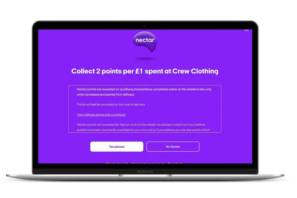 Nectar offer crew clothing