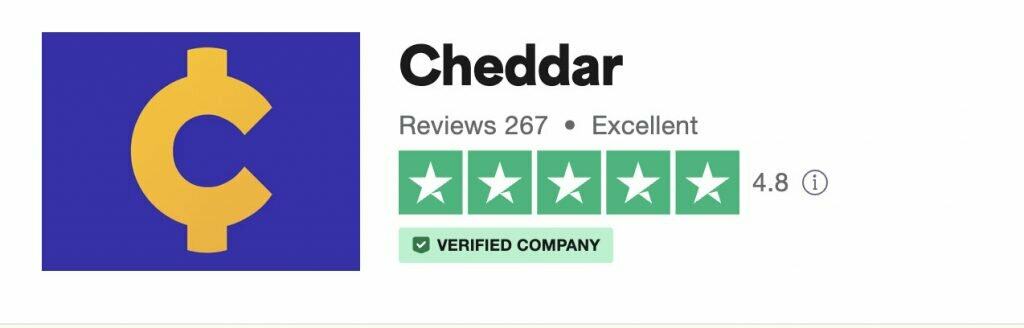 Cheddar app trustpilot 4.8 stars