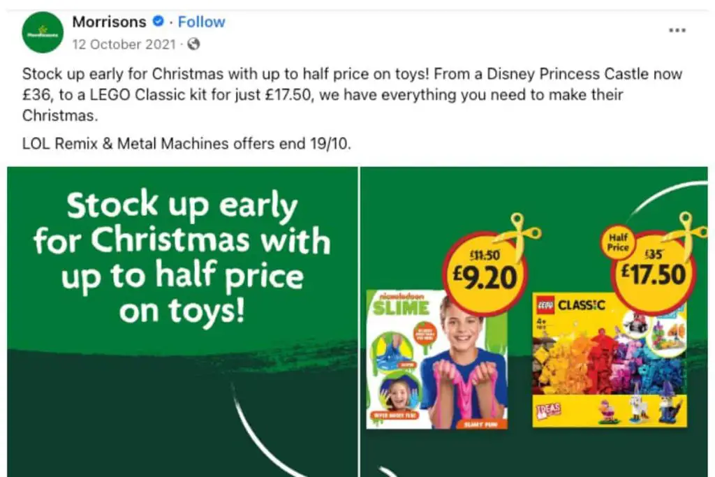 half price toy sale at morrisons