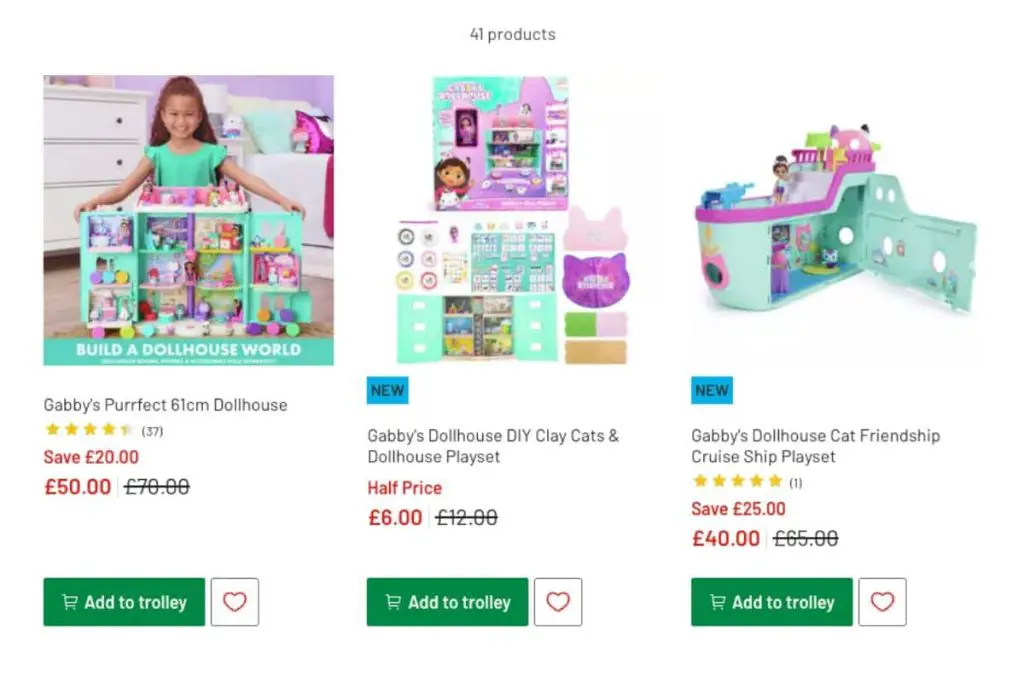 Argos toy sale Gabbys Dollhouse offers